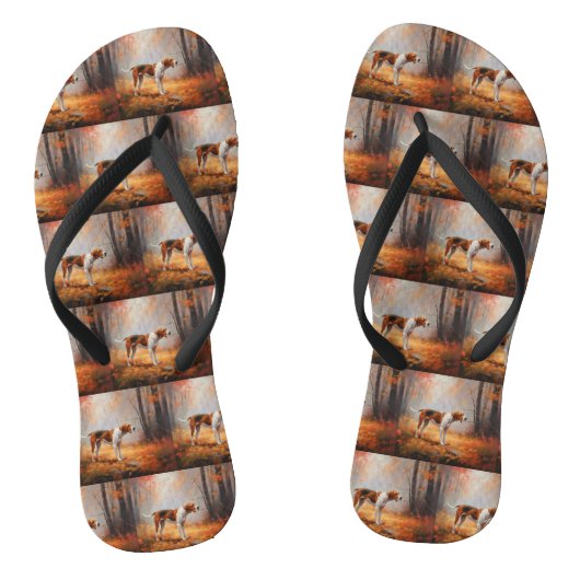 Treeing Walker Coonhound in herfstbladeren val Teenslippers (Voetbed)