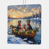 Treeing Walker Coonhound Kerstboot Vakantie Keramisch Ornament (Links)