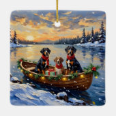 Treeing Walker Coonhound Kerstboot Vakantie Keramisch Ornament (Achterkant)
