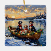 Treeing Walker Coonhound Kerstboot Vakantie Keramisch Ornament (Voorkant)