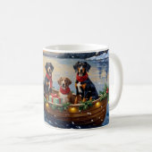 Treeing Walker Coonhound Kerstboot Vakantie Koffiemok (Voorkant rechts)