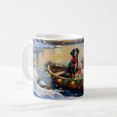 Treeing Walker Coonhound Kerstboot Vakantie Koffiemok (Voorkant links)