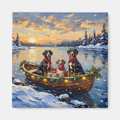 Treeing Walker Coonhound Kerstboot Vakantie Magneet (Voorkant)