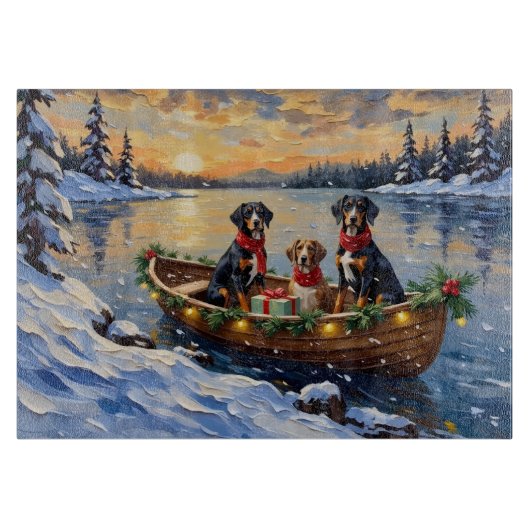 Treeing Walker Coonhound Kerstboot Vakantie Snijplank (Voorkant)