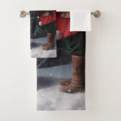 Treeing Walker Coonhound Kerstman Kerstmis Bad Handdoek (Insitu)