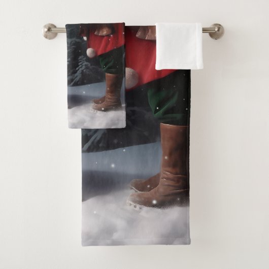 Treeing Walker Coonhound Kerstman Kerstmis Bad Handdoek (Insitu)