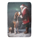Treeing Walker Coonhound Kerstman Kerstmis Badmat (Voorkant Verticaal)