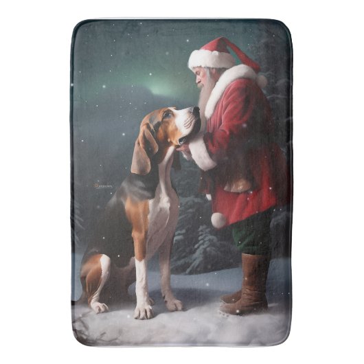 Treeing Walker Coonhound Kerstman Kerstmis Badmat (Voorkant Verticaal)