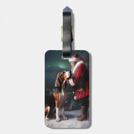 Treeing Walker Coonhound Kerstman Kerstmis Bagagelabel (Achterkant verticaal)