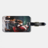 Treeing Walker Coonhound Kerstman Kerstmis Bagagelabel (Achterkant horizontaal)