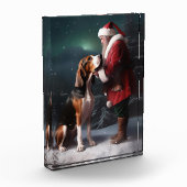 Treeing Walker Coonhound Kerstman Kerstmis Fotoblokken (Links)