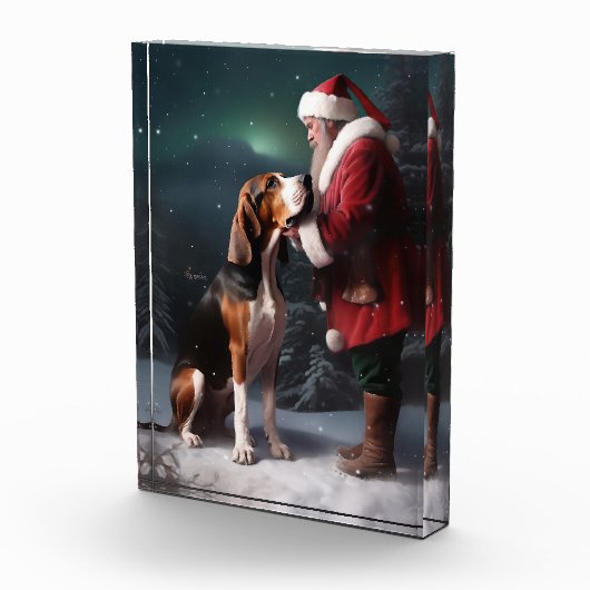 Treeing Walker Coonhound Kerstman Kerstmis Fotoblokken (Rechts)