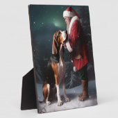 Treeing Walker Coonhound Kerstman Kerstmis Fotoplaat (Zijkant)