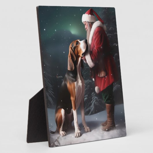 Treeing Walker Coonhound Kerstman Kerstmis Fotoplaat (Zijkant)