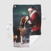 Treeing Walker Coonhound Kerstman Kerstmis Golfhanddoek (Insitu)