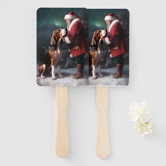 Treeing Walker Coonhound Kerstman Kerstmis Handwaaier (Voorkant en achterkant)