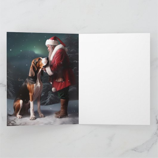 Treeing Walker Coonhound Kerstman Kerstmis Kaart (Binnen)