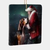 Treeing Walker Coonhound Kerstman Kerstmis Keramisch Ornament (Rechts)