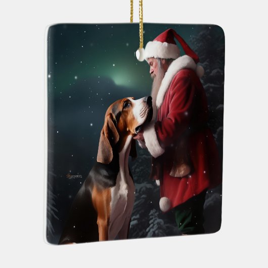 Treeing Walker Coonhound Kerstman Kerstmis Keramisch Ornament (Rechts)
