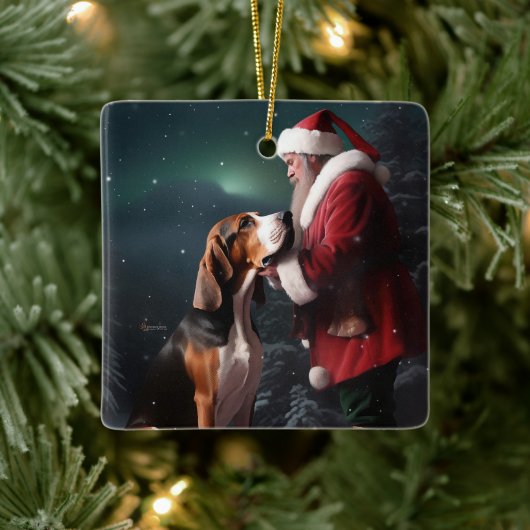 Treeing Walker Coonhound Kerstman Kerstmis Keramisch Ornament (Boom)