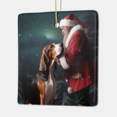 Treeing Walker Coonhound Kerstman Kerstmis Keramisch Ornament (Links)