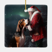 Treeing Walker Coonhound Kerstman Kerstmis Keramisch Ornament (Achterkant)