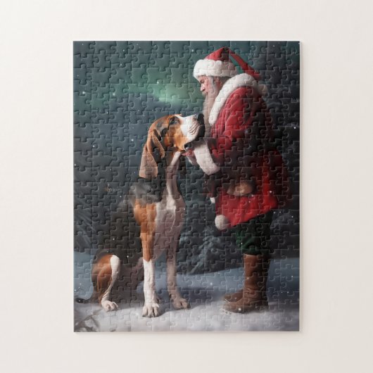 Treeing Walker Coonhound Kerstman Kerstmis Legpuzzel (Verticaal)