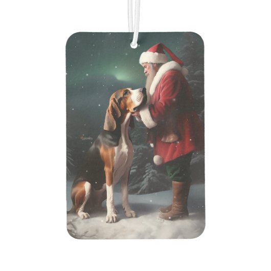 Treeing Walker Coonhound Kerstman Kerstmis Luchtverfrisser (Achterkant)