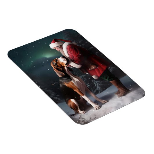 Treeing Walker Coonhound Kerstman Kerstmis Magneet (Rechterzijde)