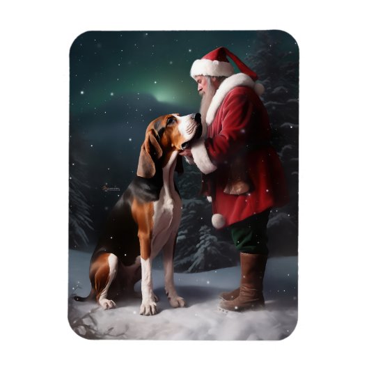 Treeing Walker Coonhound Kerstman Kerstmis Magneet (Verticaal)