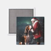 Treeing Walker Coonhound Kerstman Kerstmis Magneet (Voorkant / Achterkant)