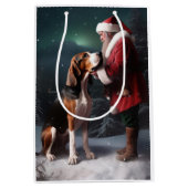 Treeing Walker Coonhound Kerstman Kerstmis Medium Cadeauzakje (Voorkant)
