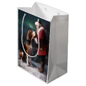 Treeing Walker Coonhound Kerstman Kerstmis Medium Cadeauzakje (Achterkant Gekanteld)