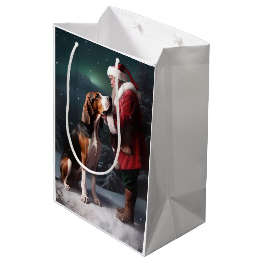 Treeing Walker Coonhound Kerstman Kerstmis Medium Cadeauzakje (Achterkant Gekanteld)