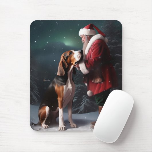 Treeing Walker Coonhound Kerstman Kerstmis Muismat (Met muis)
