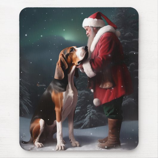 Treeing Walker Coonhound Kerstman Kerstmis Muismat (Voorkant)