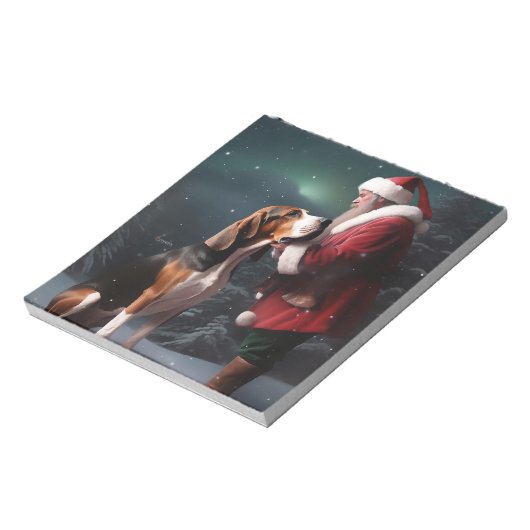 Treeing Walker Coonhound Kerstman Kerstmis Notitieblok (Linkerzijde)