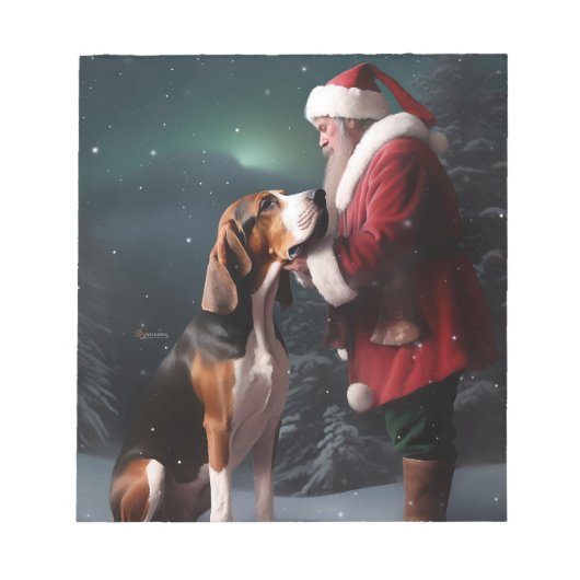 Treeing Walker Coonhound Kerstman Kerstmis Notitieblok (Voorkant)