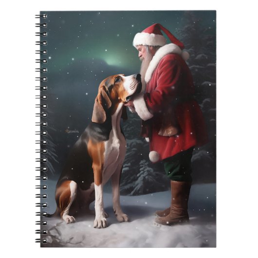 Treeing Walker Coonhound Kerstman Kerstmis Notitieboek (Voorkant)
