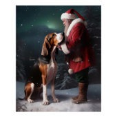 Treeing Walker Coonhound Kerstman Kerstmis Perfect Poster (Voorkant)