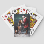 Treeing Walker Coonhound Kerstman Kerstmis Pokerkaarten (Achterkant)