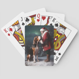 Treeing Walker Coonhound Kerstman Kerstmis Pokerkaarten