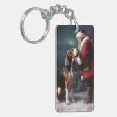 Treeing Walker Coonhound Kerstman Kerstmis Sleutelhanger (Voorkant Links)