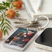 Treeing Walker Coonhound Kerstman Kerstmis Sleutelhanger (Voorkant Rechts)