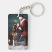 Treeing Walker Coonhound Kerstman Kerstmis Sleutelhanger (achterkant)