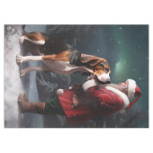 Treeing Walker Coonhound Kerstman Kerstmis Tafelkleed (Voorkant (Horizontaal))