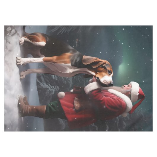 Treeing Walker Coonhound Kerstman Kerstmis Tafelkleed (Voorkant (Horizontaal))