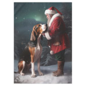 Treeing Walker Coonhound Kerstman Kerstmis Tafelkleed (Voorkant)