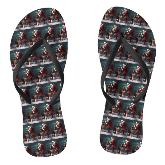 Treeing Walker Coonhound Kerstman Kerstmis Teenslippers (Voetbed)