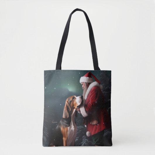 Treeing Walker Coonhound Kerstman Kerstmis Tote Bag (Voorkant)